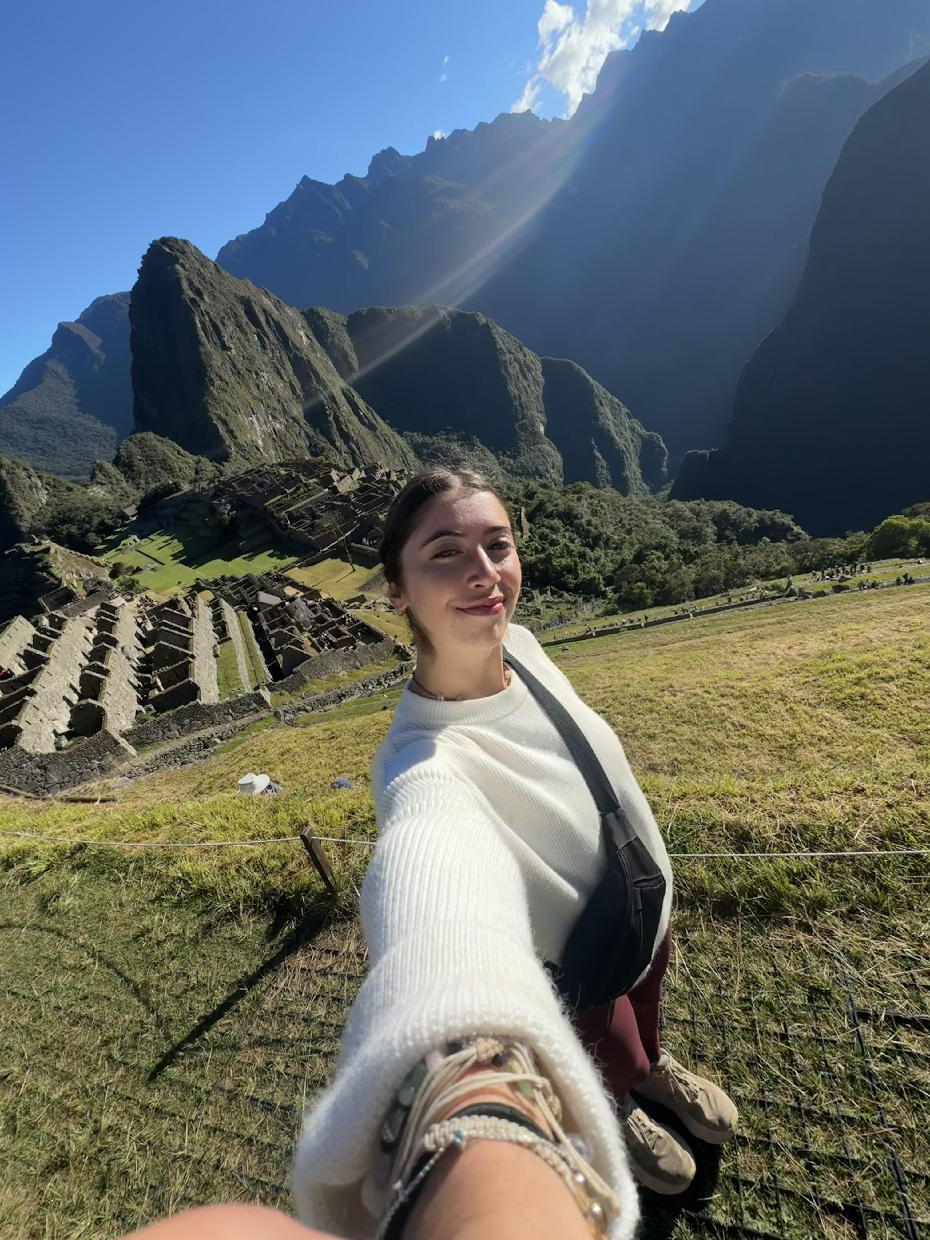 Katie hiking to Machu Picchu after finishing a contract